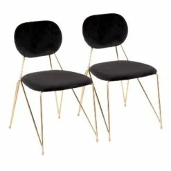 Set of 2 Gwen Contemporary Glam Chairs - LumiSource Black/gold -Dining Chairs And Benches Official Shop unnamed file 8419
