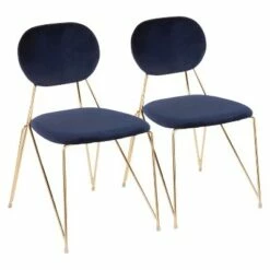Set of 2 Gwen Contemporary Glam Chairs - LumiSource Black/gold -Dining Chairs And Benches Official Shop unnamed file 8420