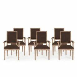 Set of 6 Maria French Country Wood Upholstered Dining Chairs - Christopher Knight Home Brown/natural 27 Set of 6 Maria French Country Wood Upholstered Dining Chairs - Christopher Knight Home Brown/natural -Dining Chairs And Benches Official Shop unnamed file 847