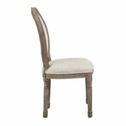 Emanate Vintage French Upholstered Fabric Dining Side Chair Beige - Modway