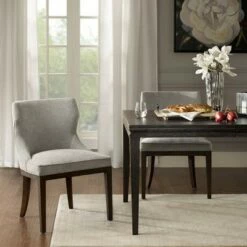 Madison Park Set of 2 Hutton Dining Side Chair Gray