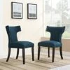 Set of 2 Curve Dining Side Chair Fabric - Modway Light Gray