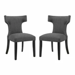 Set of 2 Curve Dining Side Chair Fabric - Modway Light Gray -Dining Chairs And Benches Official Shop unnamed file 8550