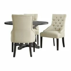 Set of 2 Haeys Tufted Upholstered Dining Armless Chairs - Alaterre Furniture Cream -Dining Chairs And Benches Official Shop unnamed file 8617