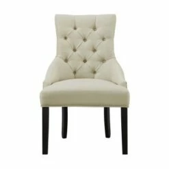 Set of 2 Haeys Tufted Upholstered Dining Armless Chairs - Alaterre Furniture Cream -Dining Chairs And Benches Official Shop unnamed file 8621