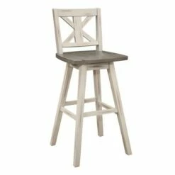 Amsonia Cross Back Bar Height Dining Swivel Chair in White (Set of 2) - Lexicon -Dining Chairs And Benches Official Shop unnamed file 8624