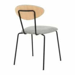 Set of 2 Neo Modern Fabric and Metal Dining Room Chairs Gray/Black - Armen Living -Dining Chairs And Benches Official Shop unnamed file 8651