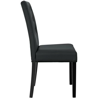 Confer Dining Vinyl Side Chair - Modway Black 5 Confer Dining Vinyl Side Chair - Modway Black - Image 3