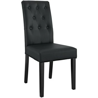 Confer Dining Vinyl Side Chair - Modway Black 7 Confer Dining Vinyl Side Chair - Modway Black - Image 5