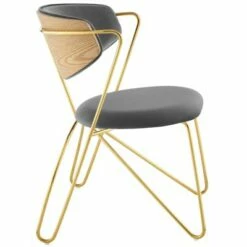 Prevail Gold Stainless Steel Dining & Accent Performance Velvet Chair Gold/Gray - Modway -Dining Chairs And Benches Official Shop unnamed file 8766