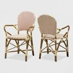 Baxton Studio Set of 2 Seva Indoor and Outdoor Stackable Bistro Dining Chairs - BaxtonStudio Beige/red 16 Baxton Studio Set of 2 Seva Indoor and Outdoor Stackable Bistro Dining Chairs - BaxtonStudio Beige/red -Dining Chairs And Benches Official Shop unnamed file 880