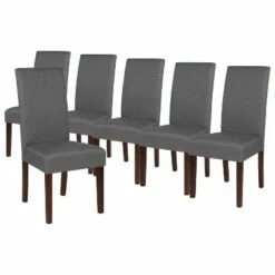 Emma and Oliver Six Mid-Century Parsons Chairs and Hardwood Frame for Kitchen, Dining Room & More -Dining Chairs And Benches Official Shop unnamed file 8804