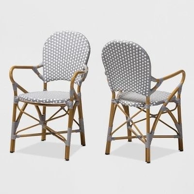 Baxton Studio Set of 2 Seva Indoor and Outdoor Stackable Bistro Dining Chairs - BaxtonStudio Beige/red 10 Baxton Studio Set of 2 Seva Indoor and Outdoor Stackable Bistro Dining Chairs - BaxtonStudio Beige/red - Image 8