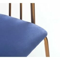 Bold Tones Modern Blue Velvet Fabric Upholstered Accent Arm Chair with Gold Metal Legs -Dining Chairs And Benches Official Shop unnamed file 8825