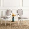 Set of 2 Holloway Oval Side Chair Wood/Spring - Safavieh Beige