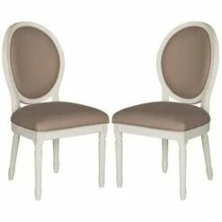 Set of 2 Holloway Oval Side Chair Wood/Spring - Safavieh Beige -Dining Chairs And Benches Official Shop unnamed file 8881