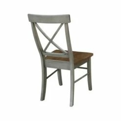 Set of 2 X Back Chairs with Solid Wood Seat Natural - International Concepts -Dining Chairs And Benches Official Shop unnamed file 8888