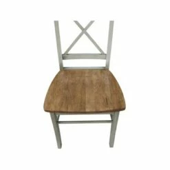 Set of 2 X Back Chairs with Solid Wood Seat Natural - International Concepts -Dining Chairs And Benches Official Shop unnamed file 8890