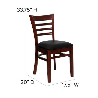 Flash Furniture Ladder Back Wooden Restaurant Chair 5 Flash Furniture Ladder Back Wooden Restaurant Chair - Image 3