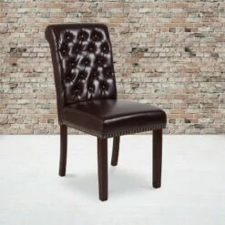 Emma and Oliver Parsons Chair with Rolled Back, Accent Nail Trim