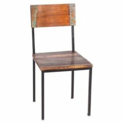 Set of 2 Old Reclaimed Wood and Metal Chair - Timbergirl