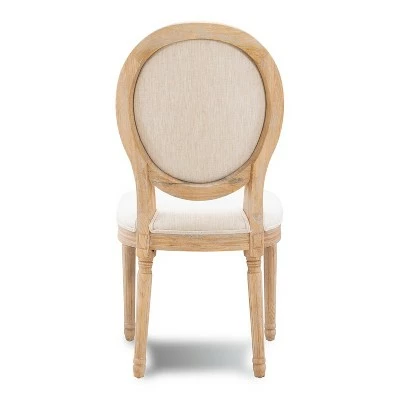 Set of 2 Manchester Linen Oval Back Chairs Natural - Linon 7 Set of 2 Manchester Linen Oval Back Chairs Natural - Linon - Image 5