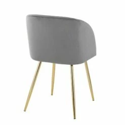 Set of 2 Fran Dining Chairs Velvet/Steel Gold/Silver - LumiSource -Dining Chairs And Benches Official Shop unnamed file 923