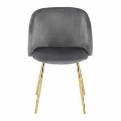 Set of 2 Fran Dining Chairs Velvet/Steel Gold/Silver - LumiSource -Dining Chairs And Benches Official Shop unnamed file 925