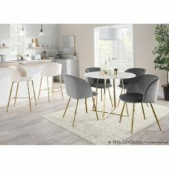 Set of 2 Fran Dining Chairs Velvet/Steel Gold/Silver - LumiSource -Dining Chairs And Benches Official Shop unnamed file 929