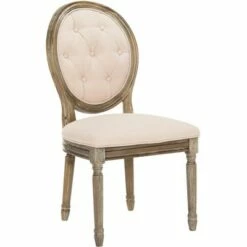 Holloway Tufted Oval Side Chair (Set of 2) - Beige/Rustic Oak - Safavieh -Dining Chairs And Benches Official Shop unnamed file 9297