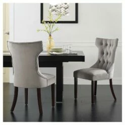 Set of 2 Tufted Hourglass Dining ChairTaupe - Dorel Living -Dining Chairs And Benches Official Shop unnamed file 9337