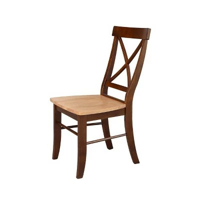 Set of 2 X Back Chairs with Solid Wood Seats Cinnamon/Espresso - International Concepts 5 Set of 2 X Back Chairs with Solid Wood Seats Cinnamon/Espresso - International Concepts - Image 3