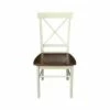Set of 2 X Back Chairs with Solid Wood Seats Antiqued Almond/Espresso - International Concepts