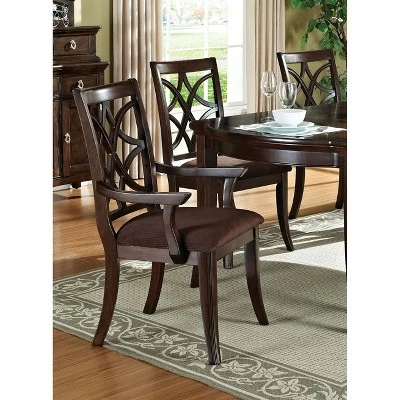Set of 2 Keenan Arm Dining Chair Dark Walnut - Acme Furniture 3 Set of 2 Keenan Arm Dining Chair Dark Walnut - Acme Furniture