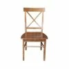 Set of 2 X Back Chairs with Solid Wood Seat Distressed Oak - International Concepts
