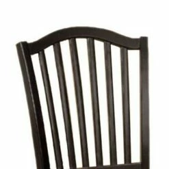 Set of 2 Cottage Side Chairs with Wooden Seat Black/Oak - Benzara