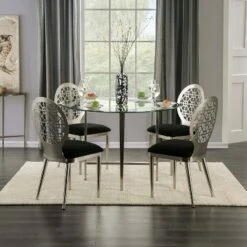 Set of 2 Chalee Padded Seat Side Chairs Silver/Black - miBasics -Dining Chairs And Benches Official Shop unnamed file 9565
