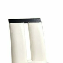 Set of 2 Contemporary Side Chairs with Cal Foam White/Black - Benzara