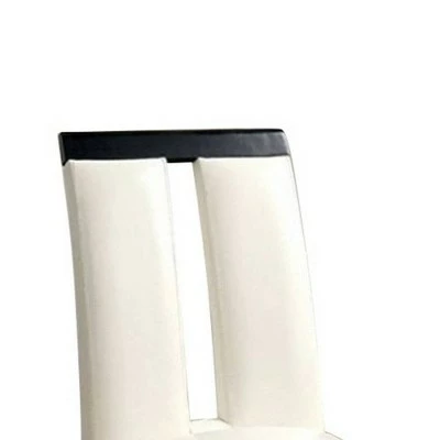 Set of 2 Contemporary Side Chairs with Cal Foam White/Black - Benzara 2 Set of 2 Contemporary Side Chairs with Cal Foam White/Black - Benzara