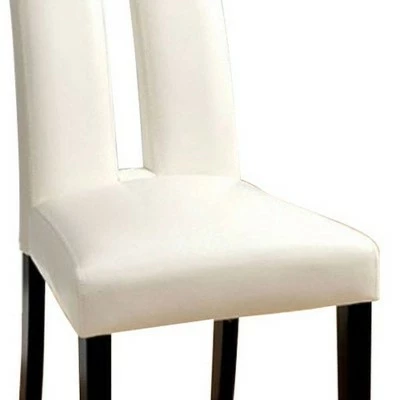 Set of 2 Contemporary Side Chairs with Cal Foam White/Black - Benzara 3 Set of 2 Contemporary Side Chairs with Cal Foam White/Black - Benzara - Image 2