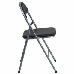 Riverstone Furniture Collection Vinyl Folding Chair Black