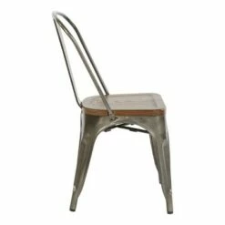Set of 2 Indio Steel Chair Seat Walnut - OSP Home Furnishings