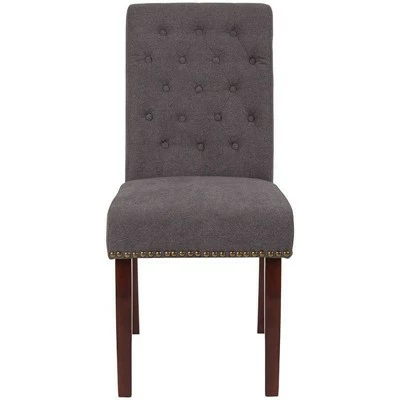 Parsons Chair with Rolled Back Fabric Dark Gray - Riverstone Furniture 5 Parsons Chair with Rolled Back Fabric Dark Gray - Riverstone Furniture - Image 3