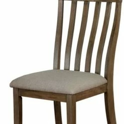 Set of 2 Contoured Slat Back Wood Side Chairs Brown/Gray - Benzara -Dining Chairs And Benches Official Shop unnamed file 9655