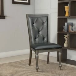 Set of 2 Sarina Contemporary Side Chairs Silver/Gray - Benzara -Dining Chairs And Benches Official Shop unnamed file 9659