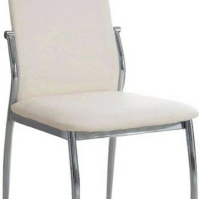 Set of 2 Contemporary Side Chairs White - Benzara 4 Set of 2 Contemporary Side Chairs White - Benzara - Image 2