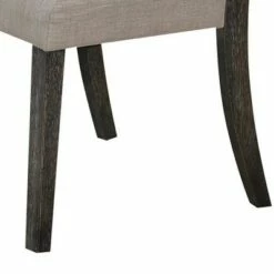 Set of 2 Wooden Side Chairs with Tufted Back Brown/Gray - Benzara -Dining Chairs And Benches Official Shop unnamed file 9674