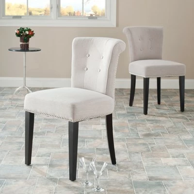 Sinclaire 21''H Side Chairs (Set of 2) Silver Nail Heads - True Taupe - Safavieh 3 Sinclaire 21''H Side Chairs (Set of 2) Silver Nail Heads - True Taupe - Safavieh