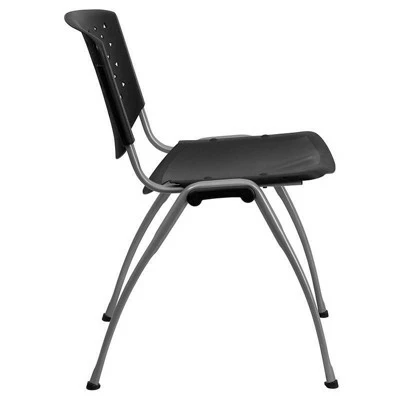 880 lb. Capacity Black Plastic Stack Chair with Titanium Gray Powder Coated Frame Black - Riverstone Furniture Collection 3 880 lb. Capacity Black Plastic Stack Chair with Titanium Gray Powder Coated Frame Black - Riverstone Furniture Collection