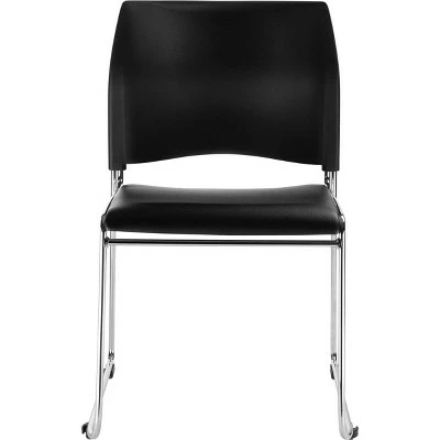 National Public Seating 2pk Cafetorium Plush Vinyl Stack Chair Black - Hampton Collection 4 National Public Seating 2pk Cafetorium Plush Vinyl Stack Chair Black - Hampton Collection - Image 2